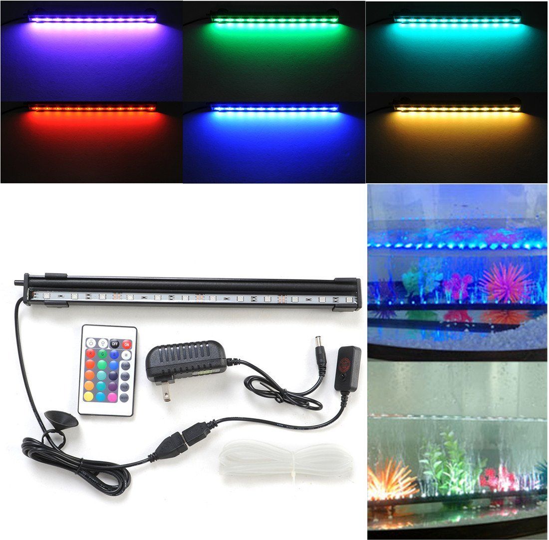 2019 6w 18 Led 46cm Rgb Aquarium Light Bar Fish Tank Air Curtain