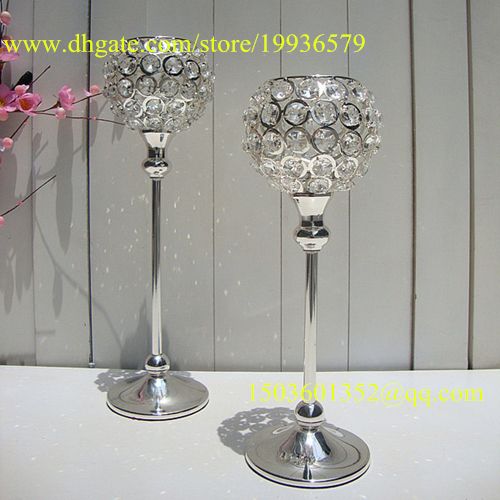 Crystal Globe Votive Candle Holder Metal Candle Stand With Crystal Ball Silver Gold For Home Decoration Floor Candle Holder Floor Candle Holders From