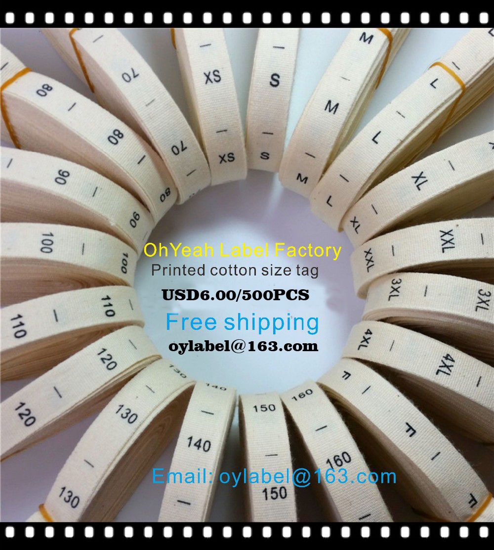 2020 Roll Nature Cotton Printed Size Label Garment Neck Size Labels Clothing Size Tags From Oylabel 3 72 Dhgate Com