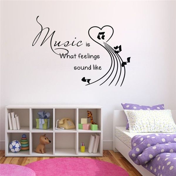 Music Is Vinyl Wall Sticker Quotes Sayings Living Room Wall Decals Art Wall Stickers Decals 3d Wall Paper Home Decor Stickers On Walls Stickers On