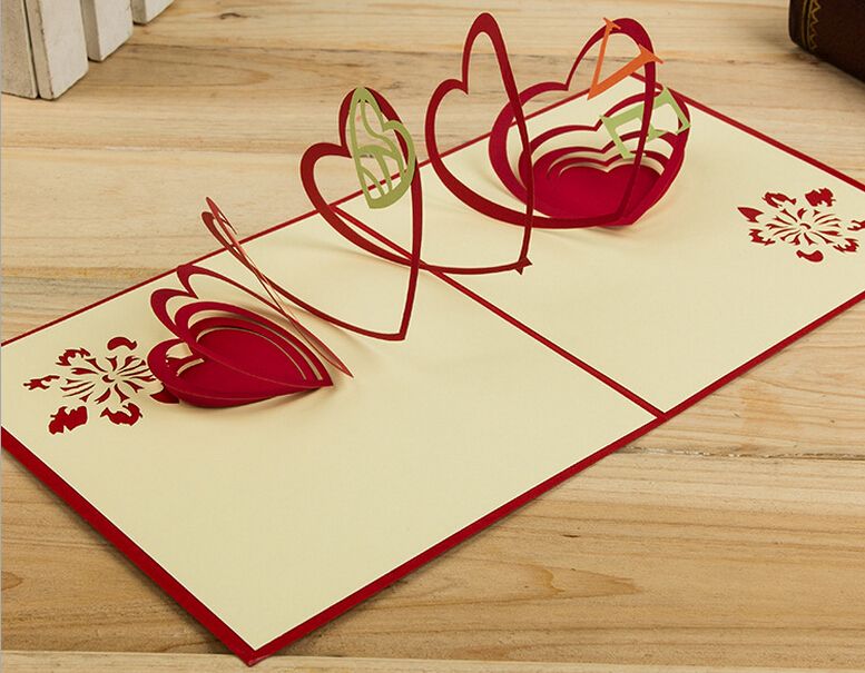 Acheter Pas Cher Creux Amour A La Main Kirigami Origami 3d Pop Up Cartes De Voeux Pour Le Mariage Fete Danniversaire Cadeau Du 25 05 Fr Dhgate