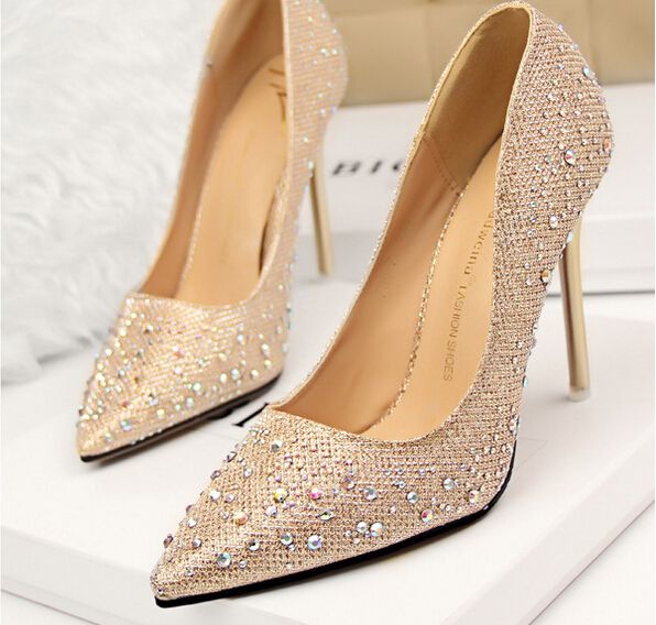 gold bridesmaid shoes