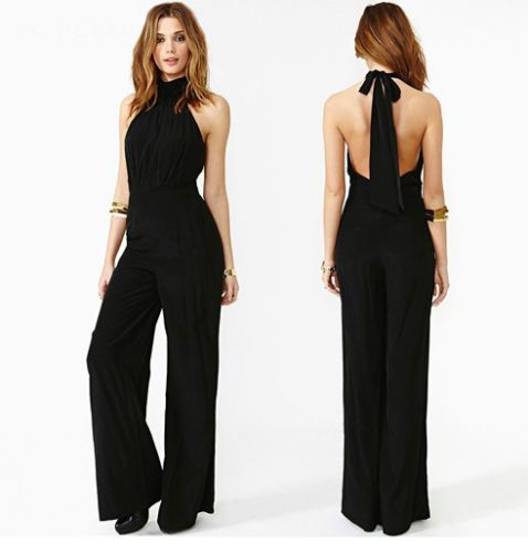 women's halter neck jumpsuit