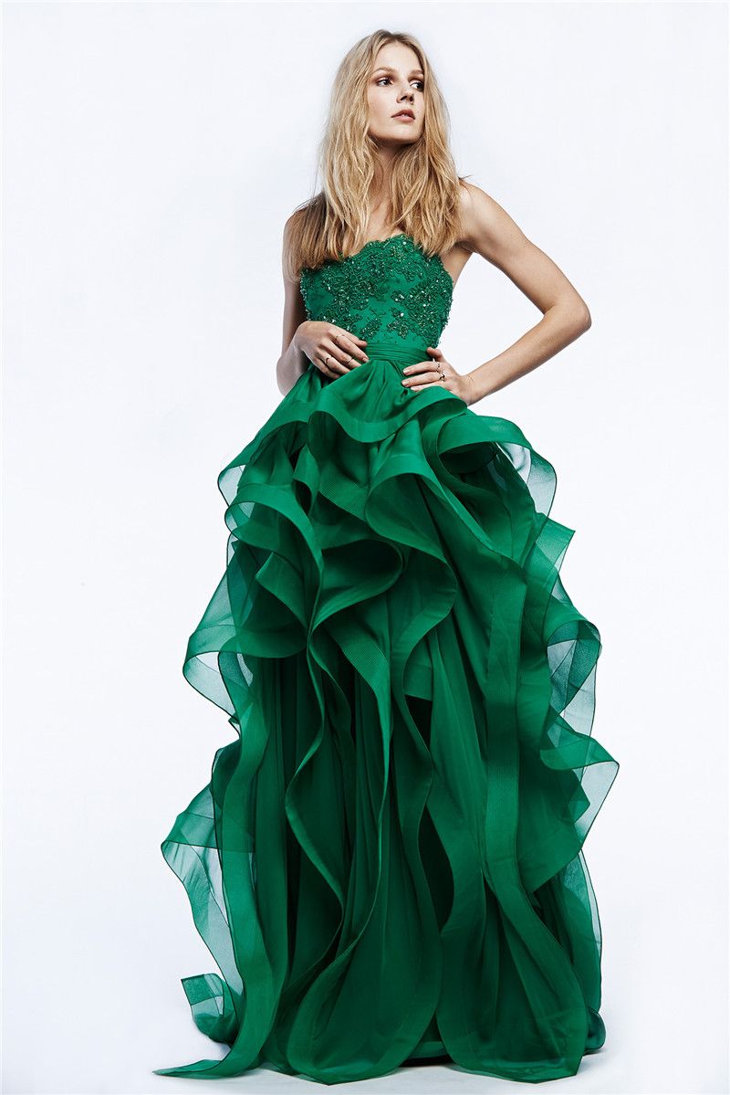peacock green gown