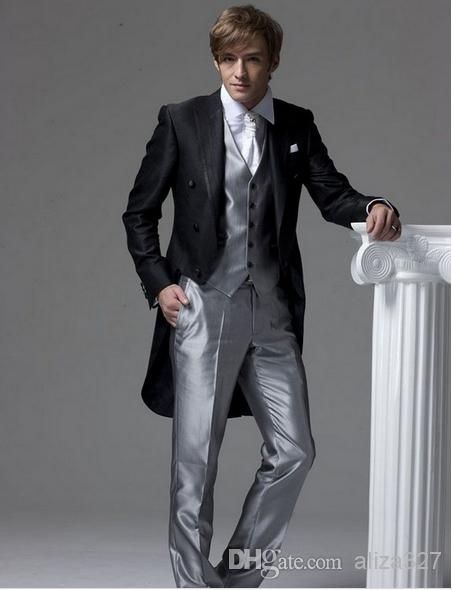 Compra Seis Smoking Botón De Cola Novio Esmoquin Hombres Trajes De Los  Padrinos De Boda Hermoso Del Traje Gris Chaleco Y Pantalón Barato | Entrega  Rápida Y Calidad | Es.Dhgate