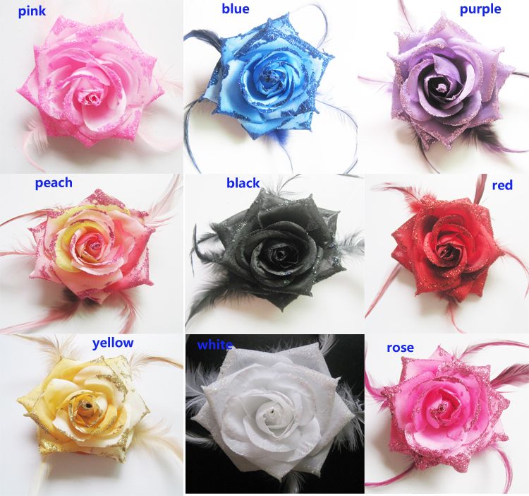 purple rose hair clip