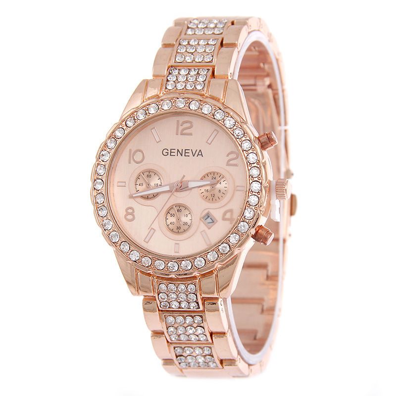 Rose Gold Women Geneva Quartz Watch Ladies Luxury Crystal Rhinestone Dress Wristwatches Female Steel Diamond Analog Watches Reloj Ingersoll Watches Online Shopping Shoes From Newhappystore 3 67 Dhgate Com