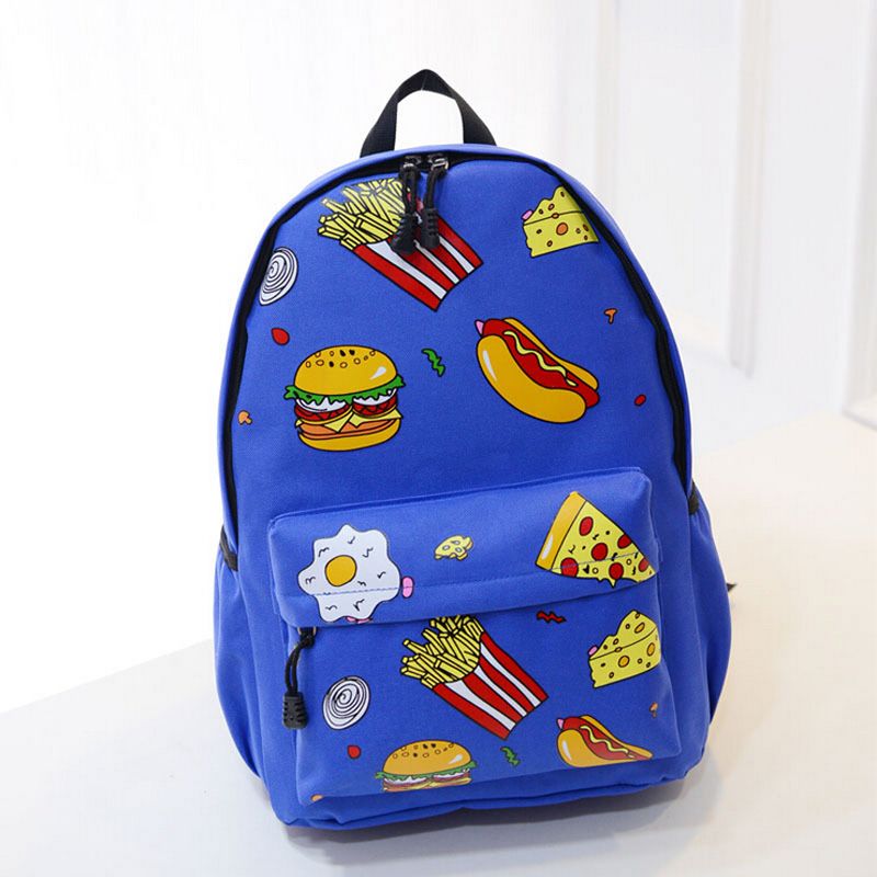 Compra Otoño E Invierno Nueva Moda Comida Papas Fritas Hamburguesa Bolsas  De Patrón Impresión Informal Bolsas Mochilas Para Adolescentes APB21 Barato  | Entrega Rápida Y Calidad | Es.Dhgate
