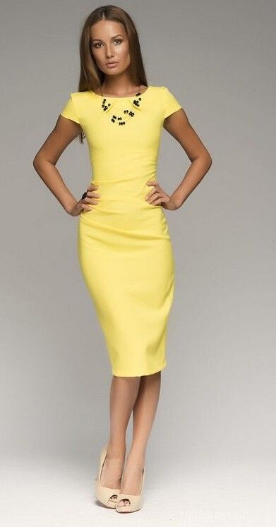yellow work dress