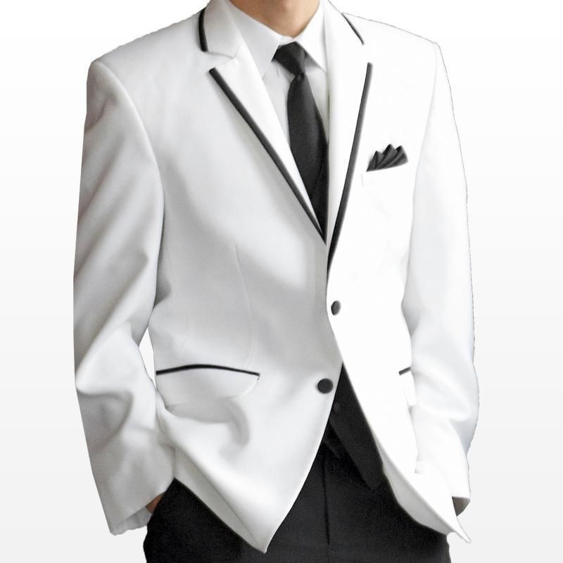 White Mens Jacket Black Pants Three 