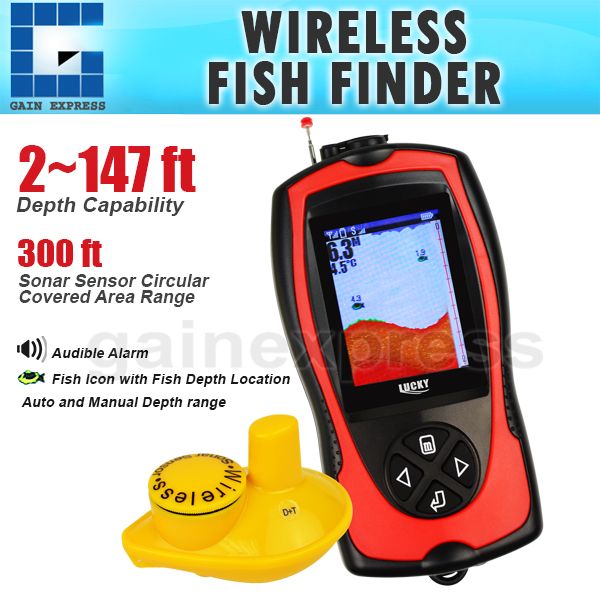 2021 FF1108 1CW Lucky Wireless Fish Finder 2147ft Depth Range Colored