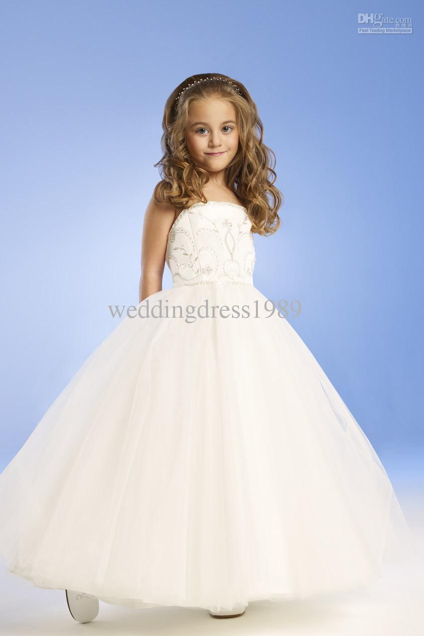 Party frock Bridesmaid dress Flower girl Ivory with Crystal 1 to 9yr