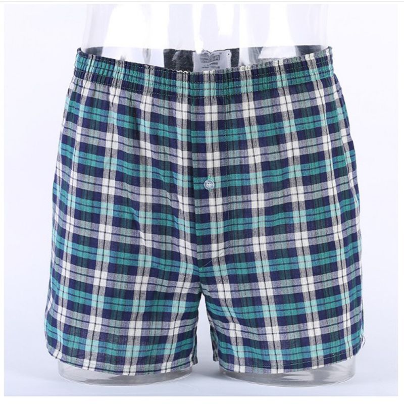 ropa interior clásica Blue plaid#bóxer de algodón 100% para hombre ropa interior clásica Blue plaid#bóxer de algodón 100% para hombre
