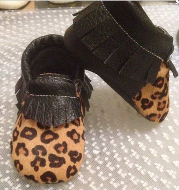 leopard moccasins with fringe