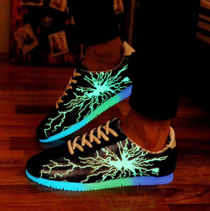 Glow In The Dark Shoes Men Shoes Luminous Shoes Fluorescent Light Unisex Sneakers Light Leisure Flat Shoes From Herry8586, $38.35 | DHgate.Com