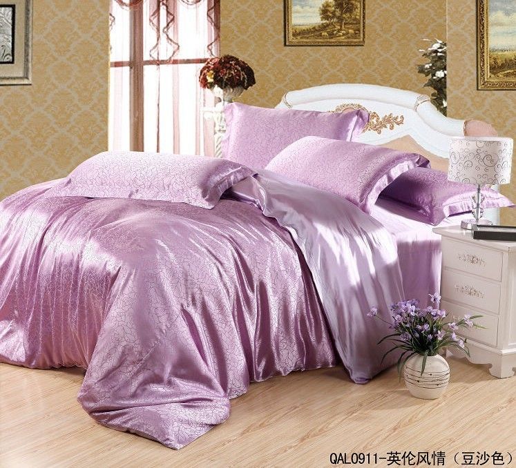 Royal Blue Duvet Covers Bedding Set Silk Satin California King Size