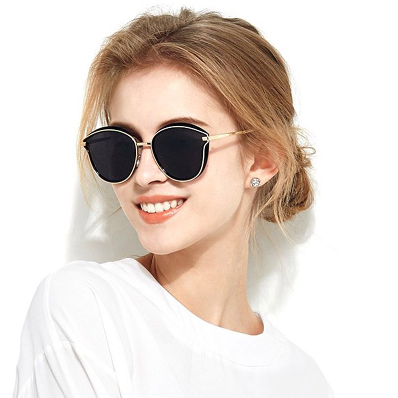 Gafas de sol polarizadas Mujer ojo gato Diseñador de la marca Gafas de sol Steampunk