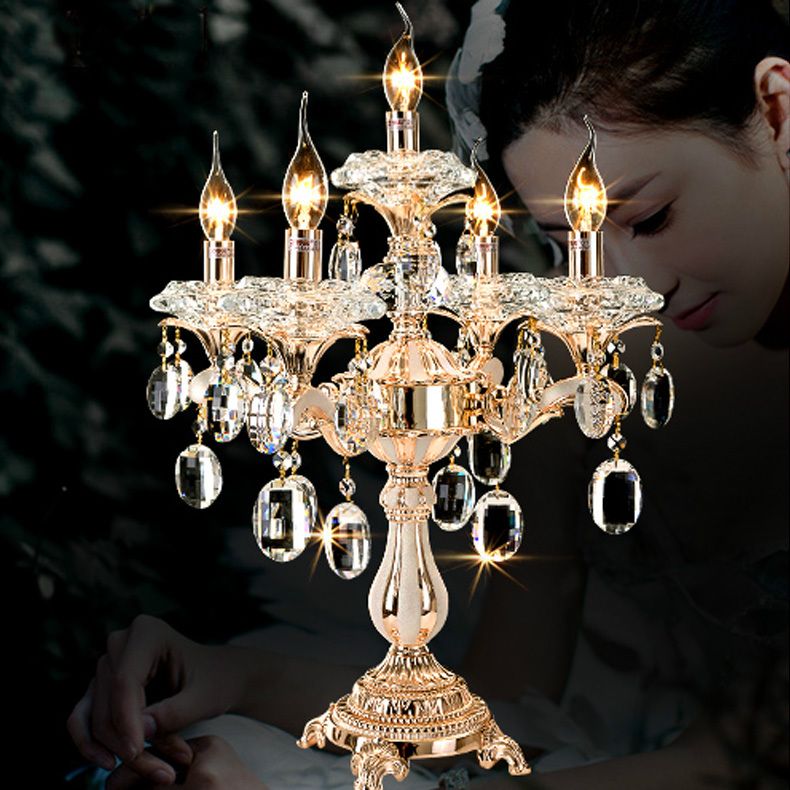 Gold Led Wedding Candelabra Restaurant, Paris Crystal Table Lamp