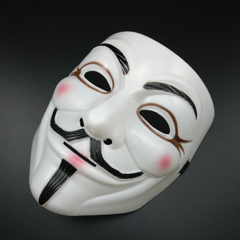 On Sale White V Mask Halloween Masks Sexy Eyeline Anonymous Vendetta Party Mask Guy Fawkes Mask
