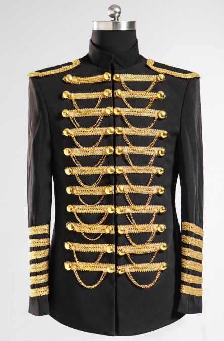 2015 New Arrive Black Tuxedo Gold Ribbon Chain Decoration Groom