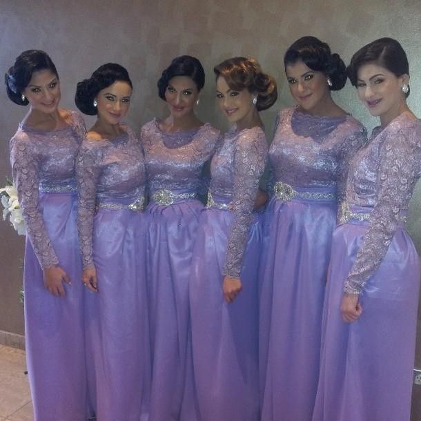 lavender bridesmaid dresses with sleeves