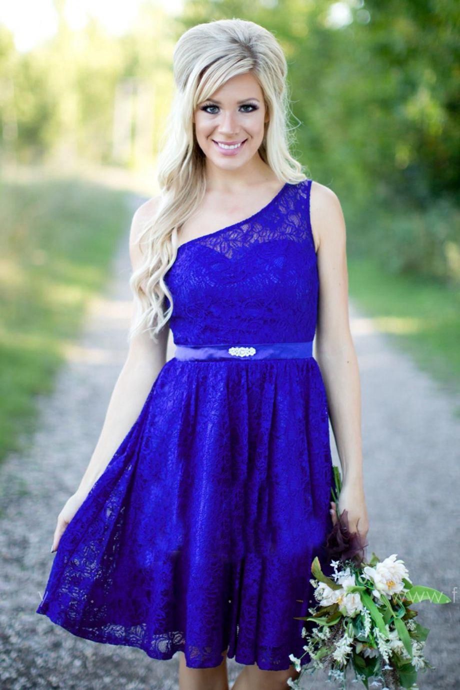 royal blue knee length bridesmaid dresses