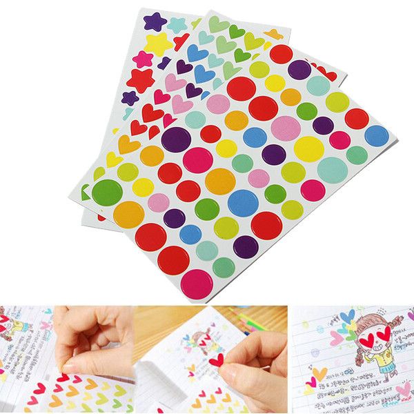 6 Sheets Rainbow Sticker Diary Planner Journal Scrapbook Decorative Ablums DIY