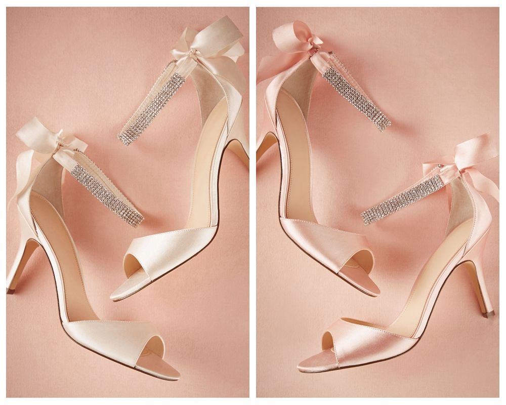 baby pink wedding shoes