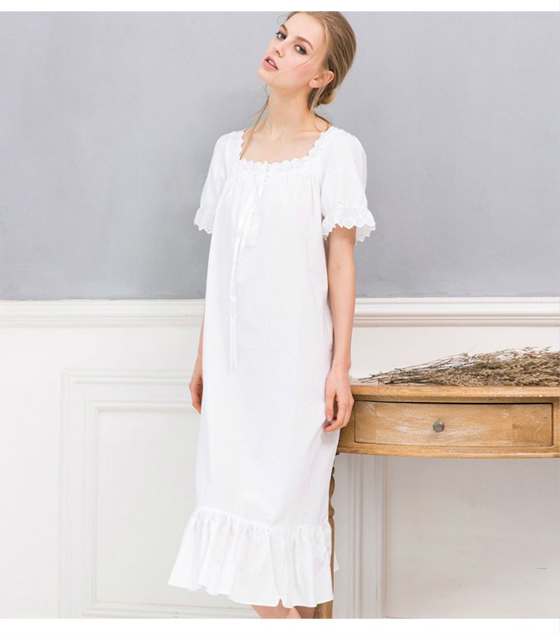 white nightdress cotton