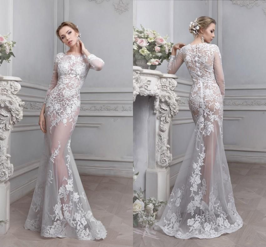see through lace wedding gowns
