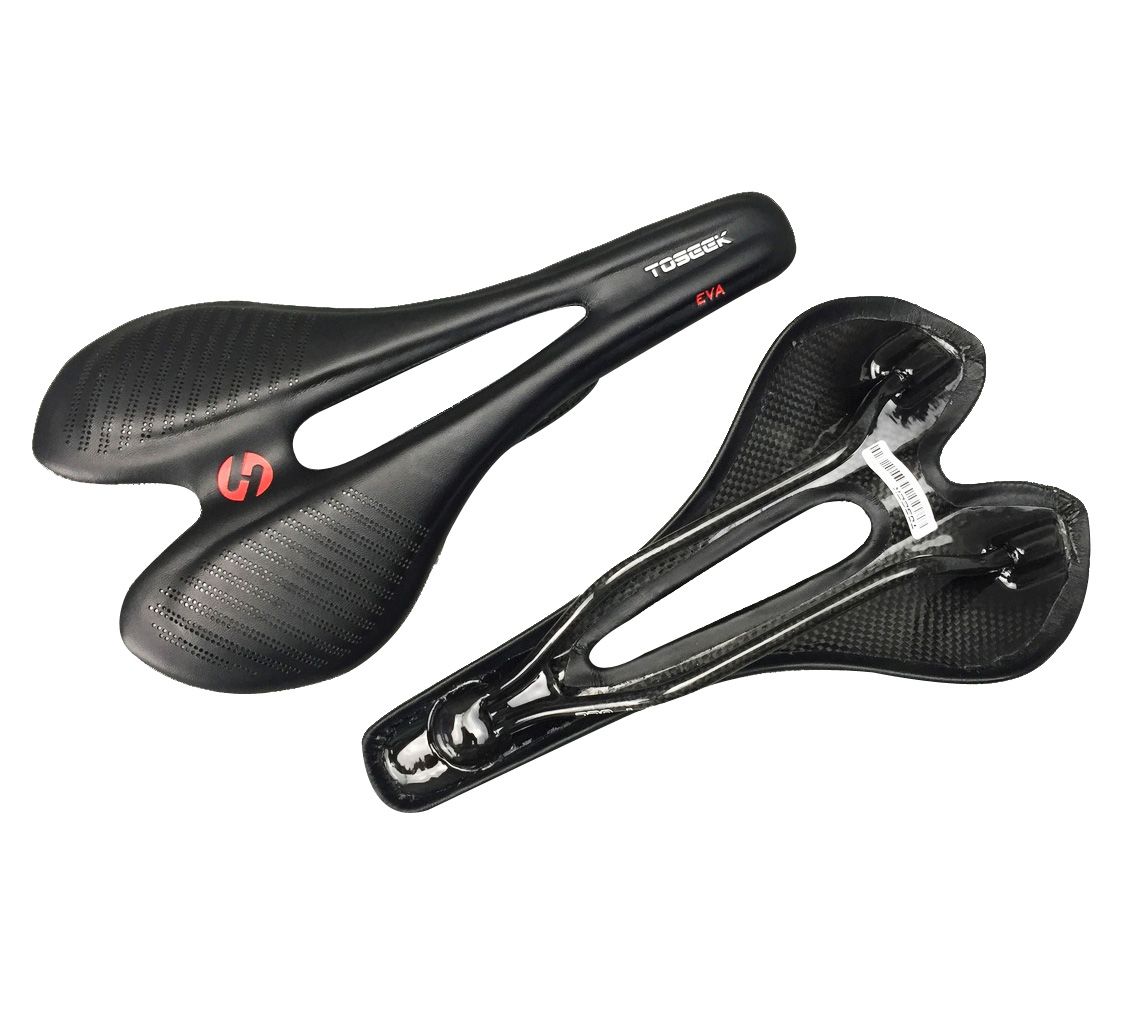 New Carbon Fiber Road MTB Bike Saddle Genuine Leather Cover Black US SELLER