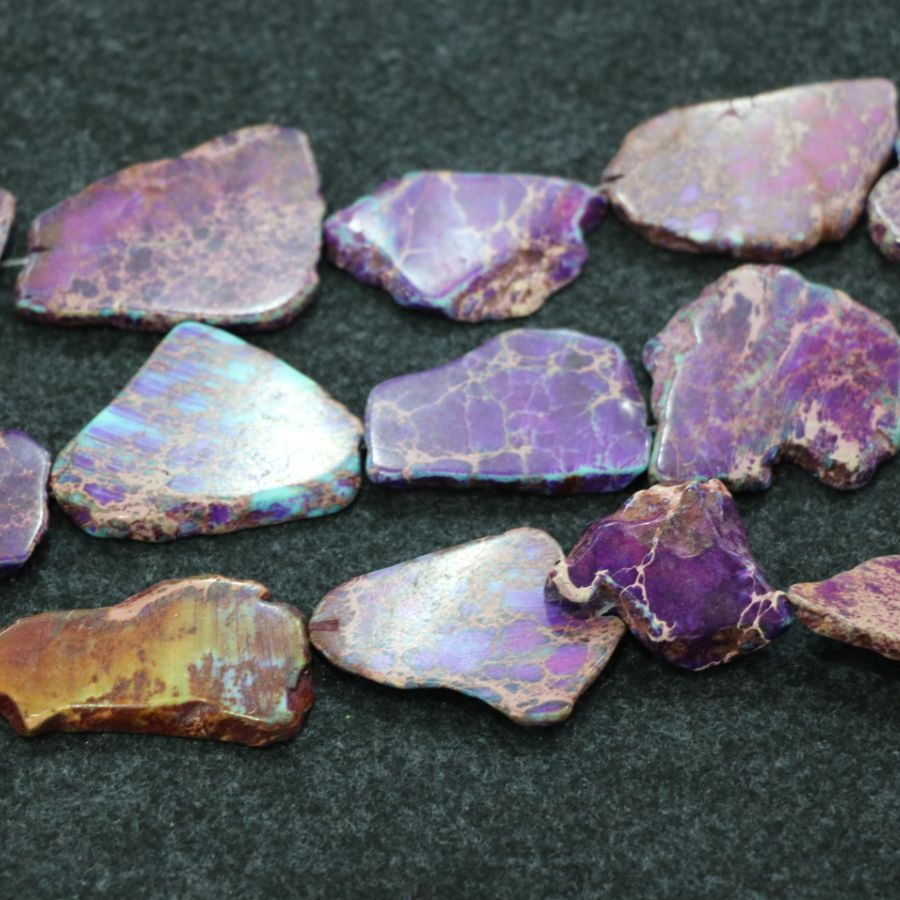 2020 Natural Purple Imperial Jasper Beads, Raw Gemstone Emperor Stone