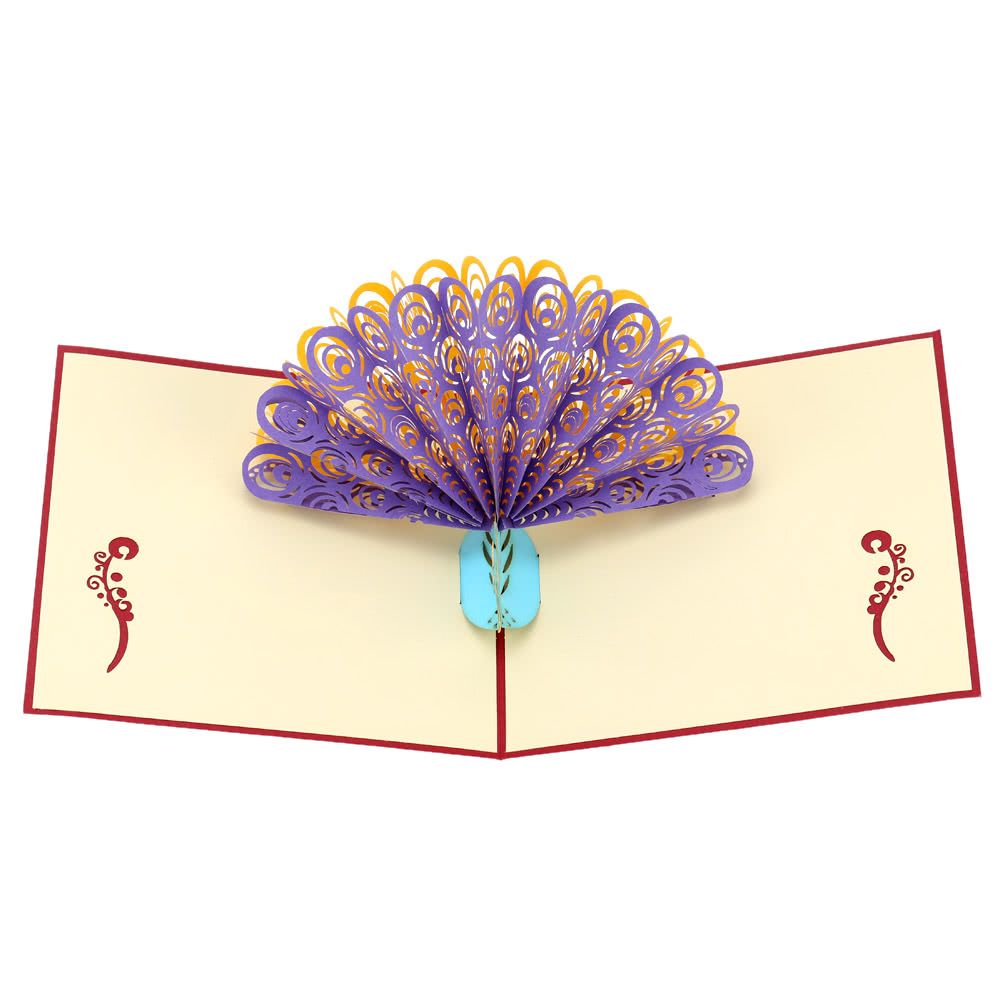 Acheter 3d Fait A La Main Pop Up Carte Danniversaire Kirigami Creux Pliage Voeux Carte Postale De Noel Avec Enveloppe Design Paon Colore De 6 59 Du Thedaisy Fr Dhgate Com