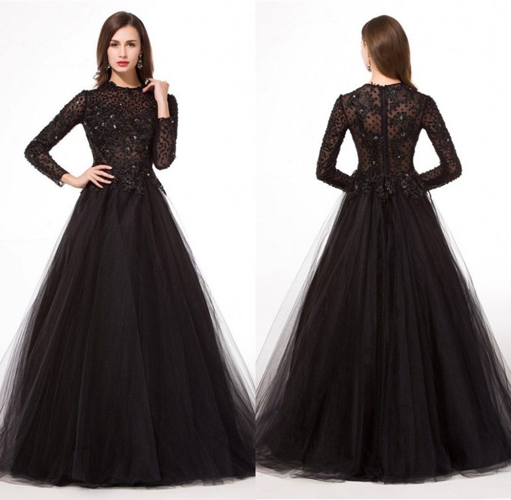 black long sleeve short prom dress