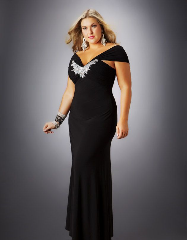 plus size black evening dresses with sleeves