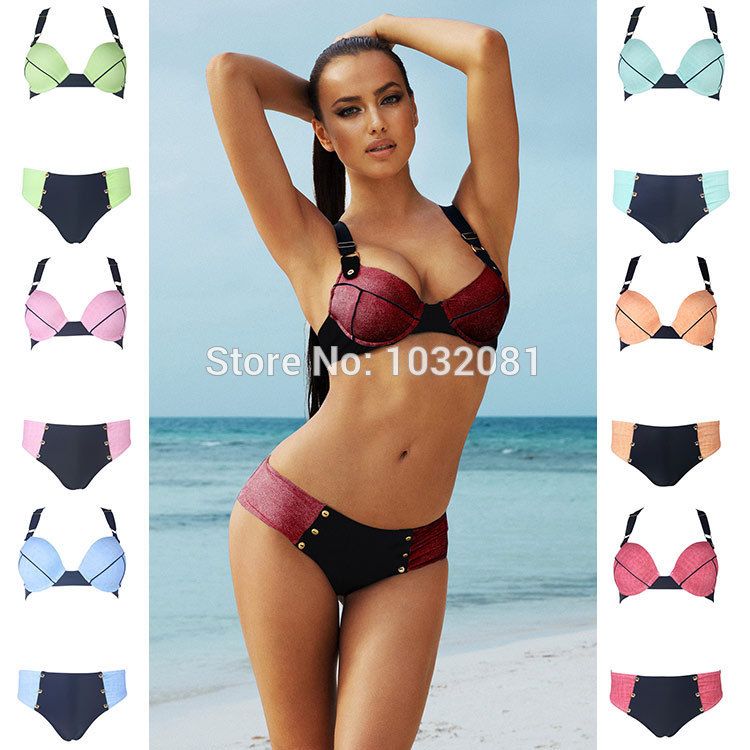 2015 sexy donne dello swimwear beach biquini faux denim push up bikini con pantaloni a vita bassa fondo costume da bagno costume da bagno maillot de bain