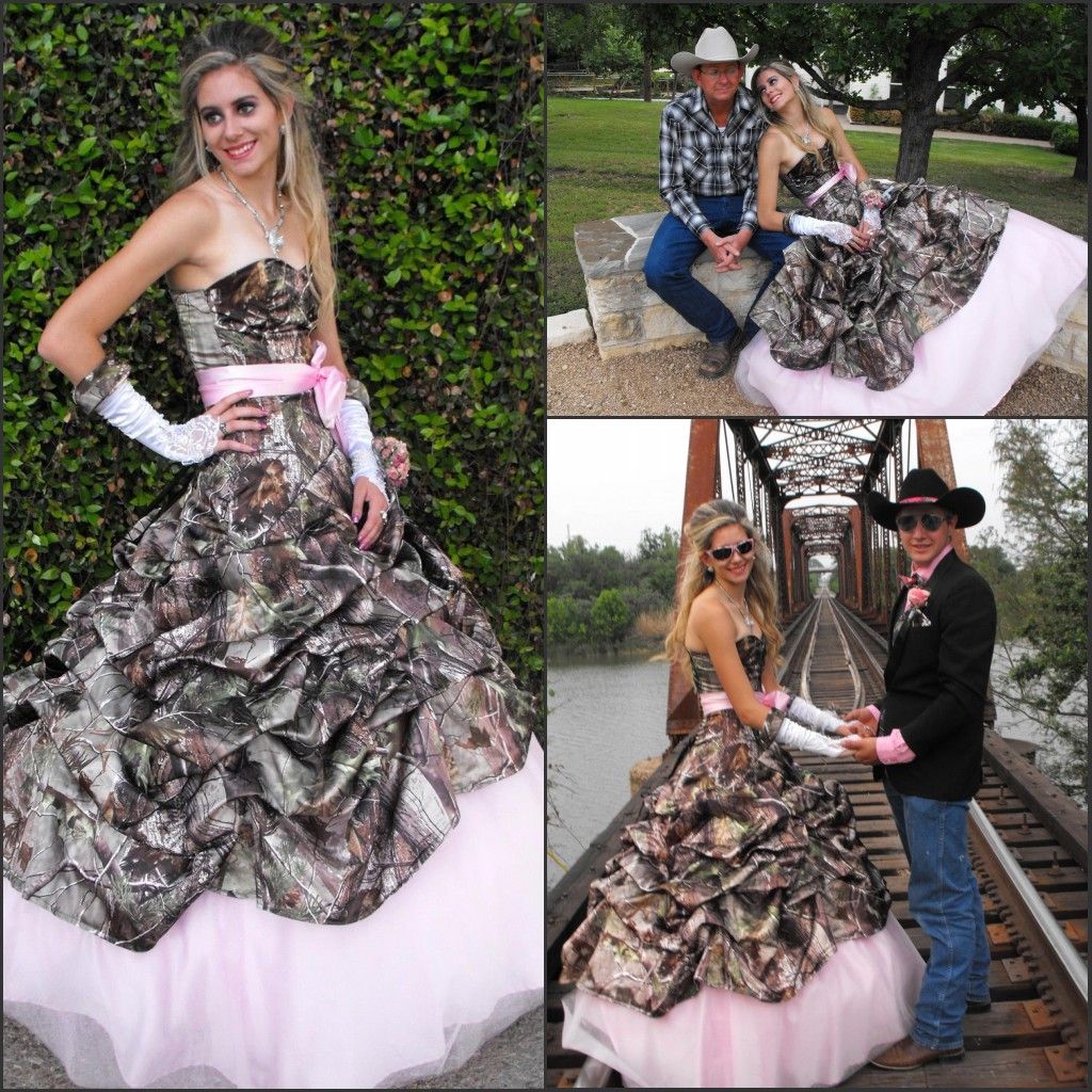 Discount Hot Fashion Cowboy Country A Line Camo Wedding Dresses