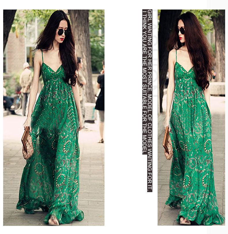 green maxi dress casual