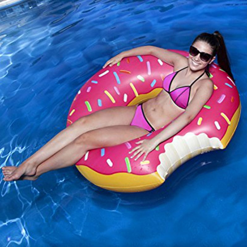 Inflatable Donut Tube Pool Float Beach Swimming Toy Kids Adult Swim Ring Fun CO