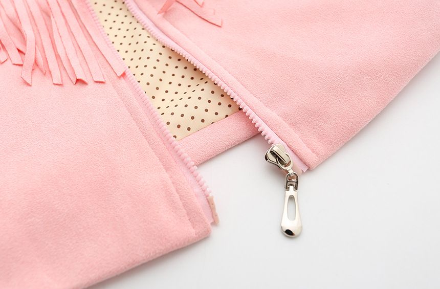 Baby Girls Cotton Tassels Jackets Kids Girl Fall Winter Zipper Cardigan