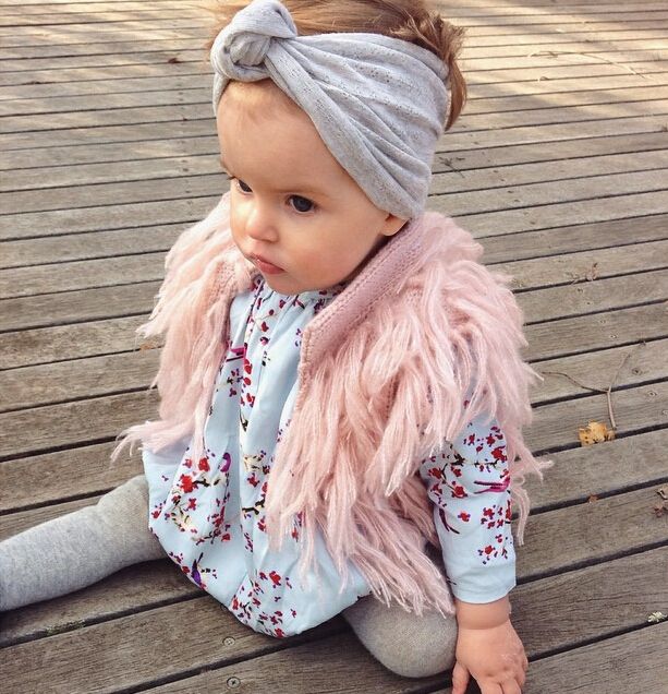 baby girl fur vest outfit