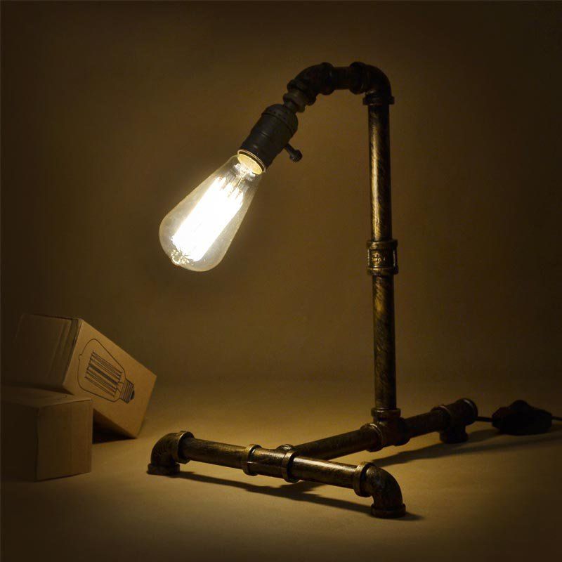 2019 Vintage Industrial Metal Water Tube Bar Counter Table Light American Country Rustic Bedroom Table Lamp Study Room Desk Lights From Ouovo 75 38