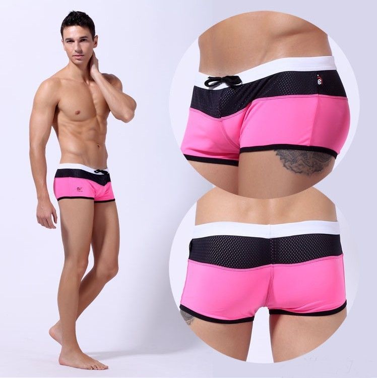 mens pink swimwear