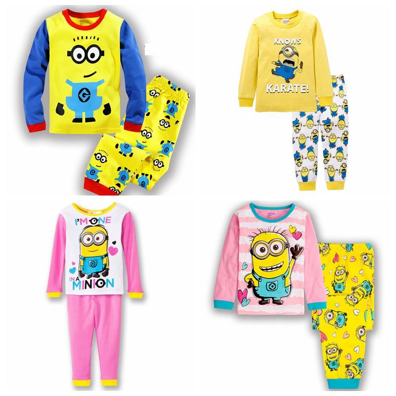 New Despicable Me Minion Pajamas For Kids Spring Autumn Baby Boys