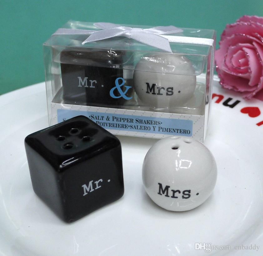 Wedding Favors And Gifts Mr Mrs Ceramic Salt And Pepper