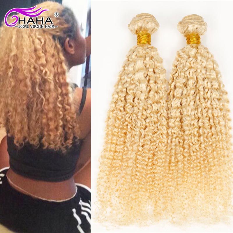 Rosa Hair Blonde Peruvian Virgin Hair Kinky Curl Hair Bundles
