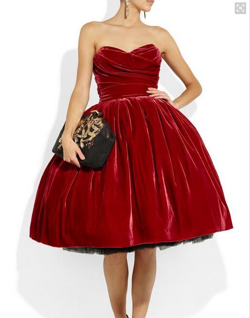 red velvet sweetheart dress