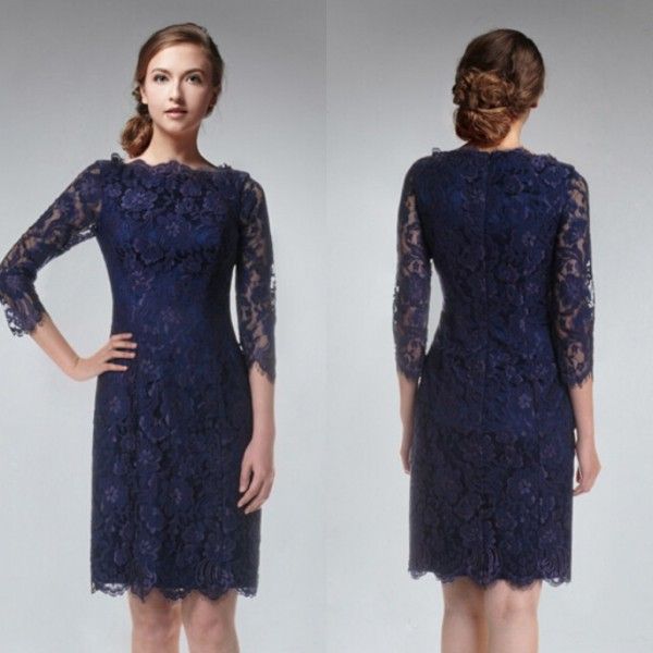 dark blue long sleeve dress