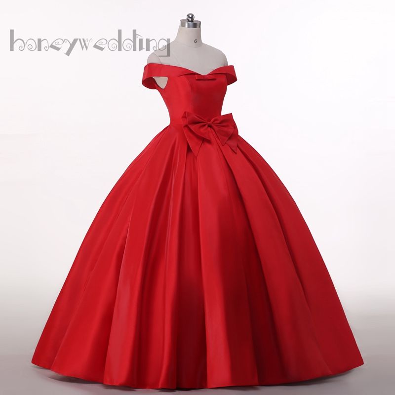 red maxi off the shoulder dress