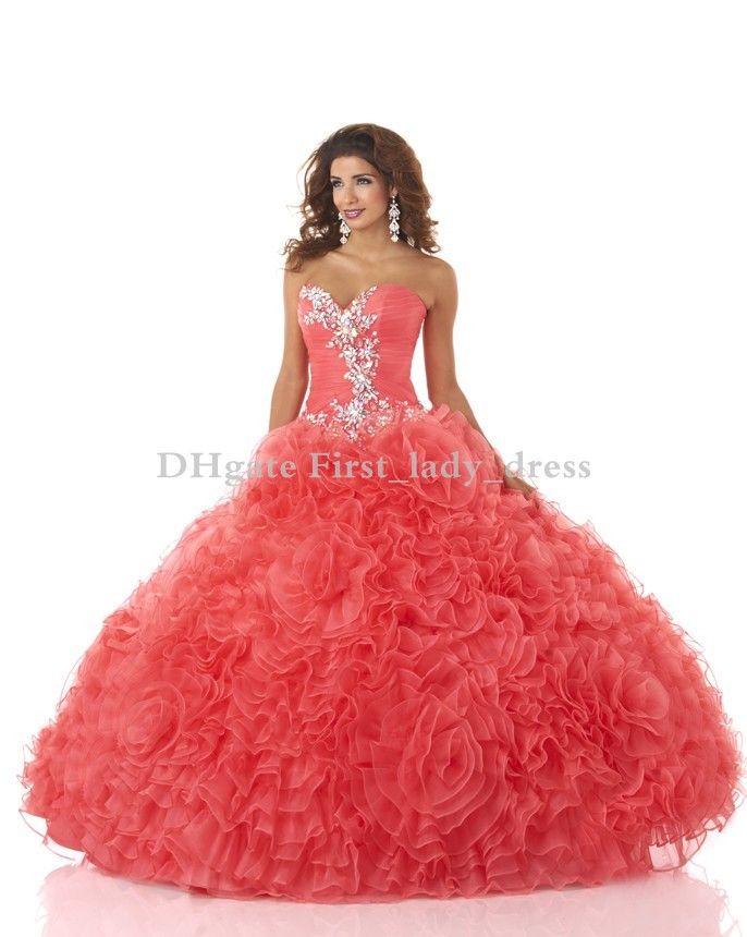 melon quinceanera dresses